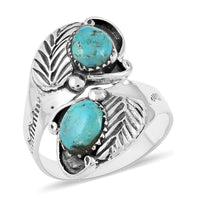 Santa Fe Style Kingman Turquoise Ring in Sterling Silver 4.00 ctw