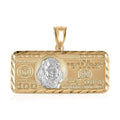 Made in America Dollar Pendant, 100 Dollar Bill Pendant, Dollar Pendant Gold, 10K Yellow and White Gold Pendant, Dual tone Gold Pendant 3.40 Grams - Sticky add to cart bar