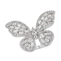 GP Italian Garden Collection Moissanite Butterfly Ring in Platinum Over Sterling Silver 3.10 ctw - Sticky add to cart bar