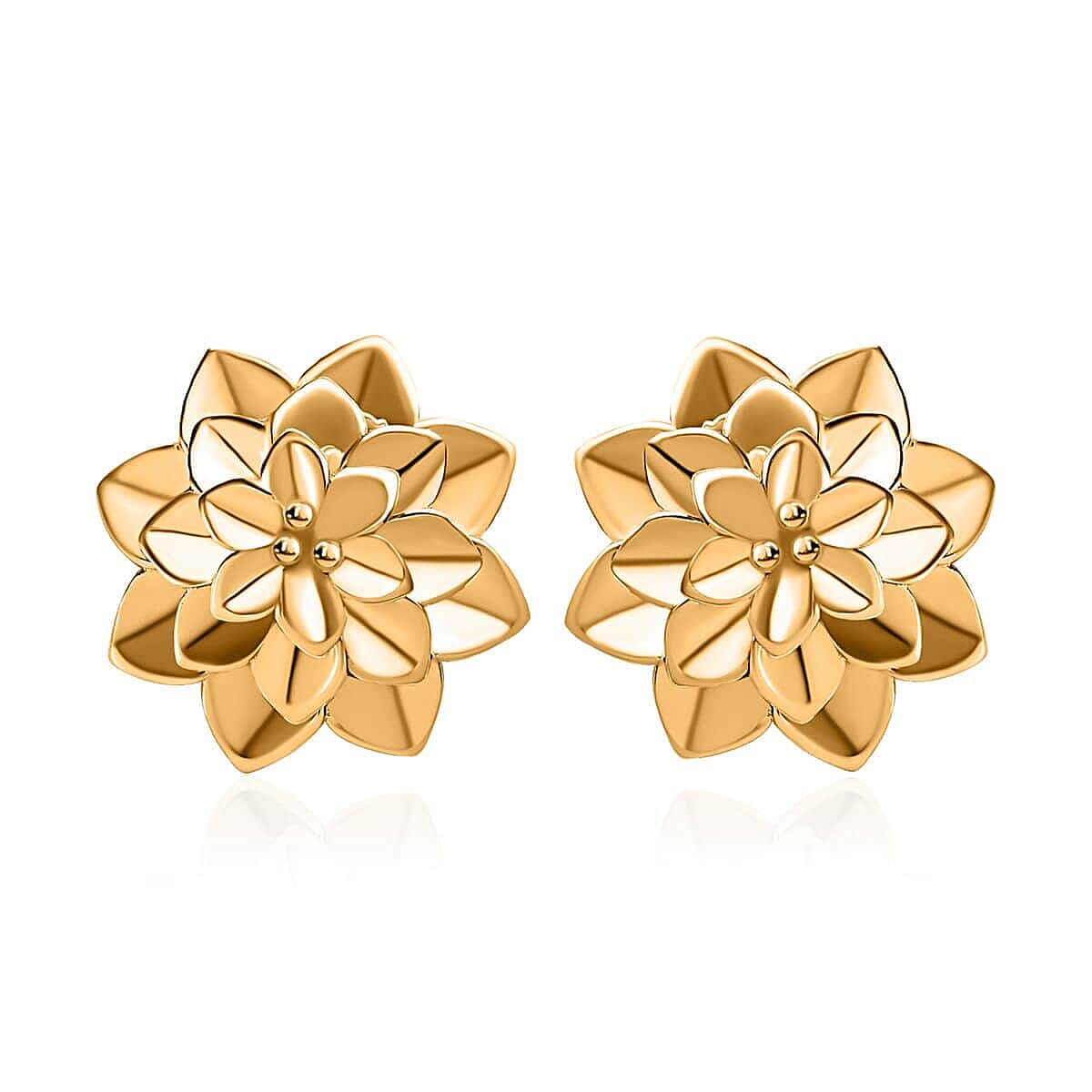 22K Yellow Gold Floral Earrings 4.25 Grams