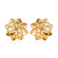 22K Yellow Gold Floral Earrings 4.25 Grams