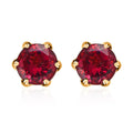22K Yellow Gold AAAA Ouro Fino Rubellite Stud Earrings 1.90 ctw - Sticky add to cart bar