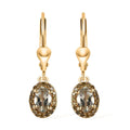 AAA Turkizite and Yellow Diamond Lever Back Earrings in Vermeil Yellow Gold Over Sterling Silver 1.30 ctw - Sticky add to cart bar