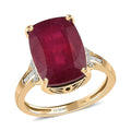 Luxoro 10K Yellow Gold Premium Niassa Ruby (FF) and Diamond Ring (Size 10.0) 9.75 ctw - Sticky add to cart bar