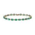 Luxoro 10K Yellow Gold AAA Kagem Zambian Emerald Link Bracelet (7.25 In) 12.00 ctw - Sticky add to cart bar