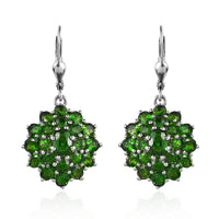 Chrome Diopside Dangling Earrings in Platinum Over Sterling Silver 7.10 ctw