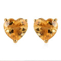 Amethyst Heart Stud Earrings in Vermeil Yellow Gold Over Sterling Silver 5.00 ctw - Sticky add to cart bar