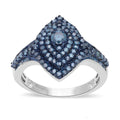 Blue Diamond Ring in Platinum Over Sterling Silver (Size 10.0) 1.00 ctw - Sticky add to cart bar