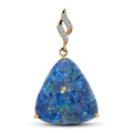 Luxoro 14K Yellow Gold AAA Boulder Opal Doublet and Diamond Pendant 10.00 ctw - Sticky add to cart bar