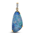 Luxoro AAA Boulder Opal Doublet Pendant in 14K Yellow Gold With Diamond, Opal Jewelry, Birthday Gifts For Her 4.50 ctw - Sticky add to cart bar