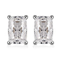 Moissanite (Cush 6x4mm) Solitaire Stud Earrings in Platinum Over Sterling Silver 1.10 ctw - Sticky add to cart bar