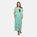 Anthony Richards Black Multi Floral Zip Front House Dress - One Size Fits up to XXL - Sticky add to cart bar