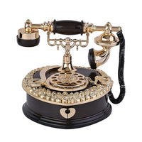 White and Gold Retro Telephone Music Box OR Small Jewelry Box