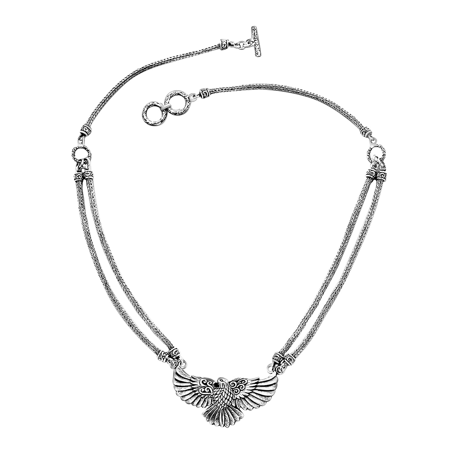 TLV Bali Legay Sterling Silver Phoenix Necklace (20 Inches) (39.65 g)