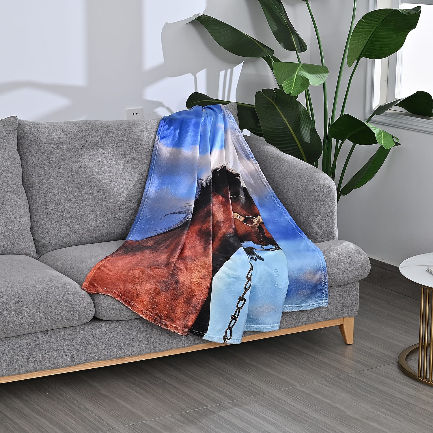 Homesmart Digital Print Horse Pattern Flannel Blanket (60"x80") (Microfiber)