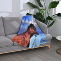 Homesmart Digital Print Horse Pattern Flannel Blanket (60"x80") (Microfiber) - Sticky add to cart bar