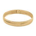 Rigato Italian 10K Yellow Gold Rigato 10mm Flex Hinged Bangle Bracelet (7.50 In) 5.80 Grams - Sticky add to cart bar
