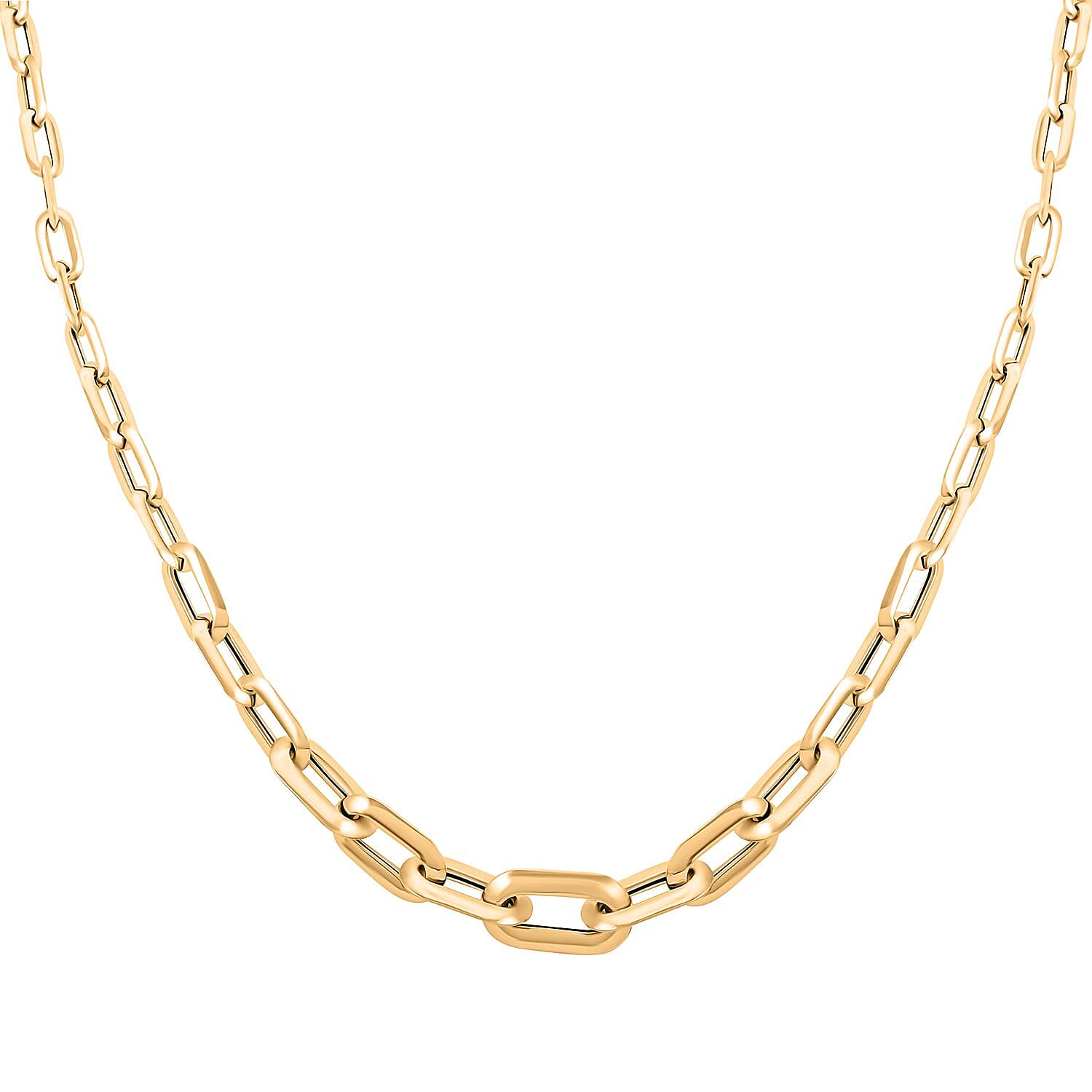 Piramide Italian 10K Yellow Gold Paperclip Necklace 20 Inches 5.80 Grams