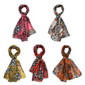 Set of 5 Leopard Pattern Polyester Scarves - Sticky add to cart bar