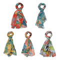 Set of 5 Leopard Pattern Polyester Scarves - Sticky add to cart bar