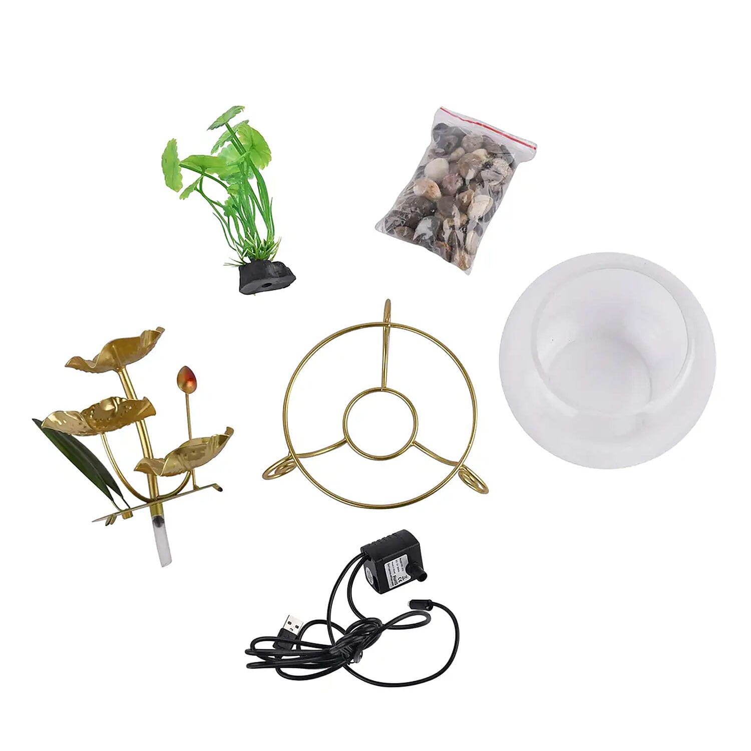 Lotus Bud and Leaves USB Water Fountain (6.45"x20")