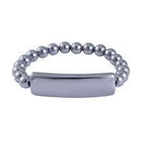 Terahertz Beaded Stretch Bracelet with Buddha Charm 85.00 ctw