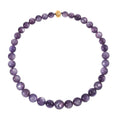 14K Yellow Gold Magnetic Lock Brazilian Purple Lepidolite Beaded Necklace 20 Inches 661.00 ctw - Sticky add to cart bar