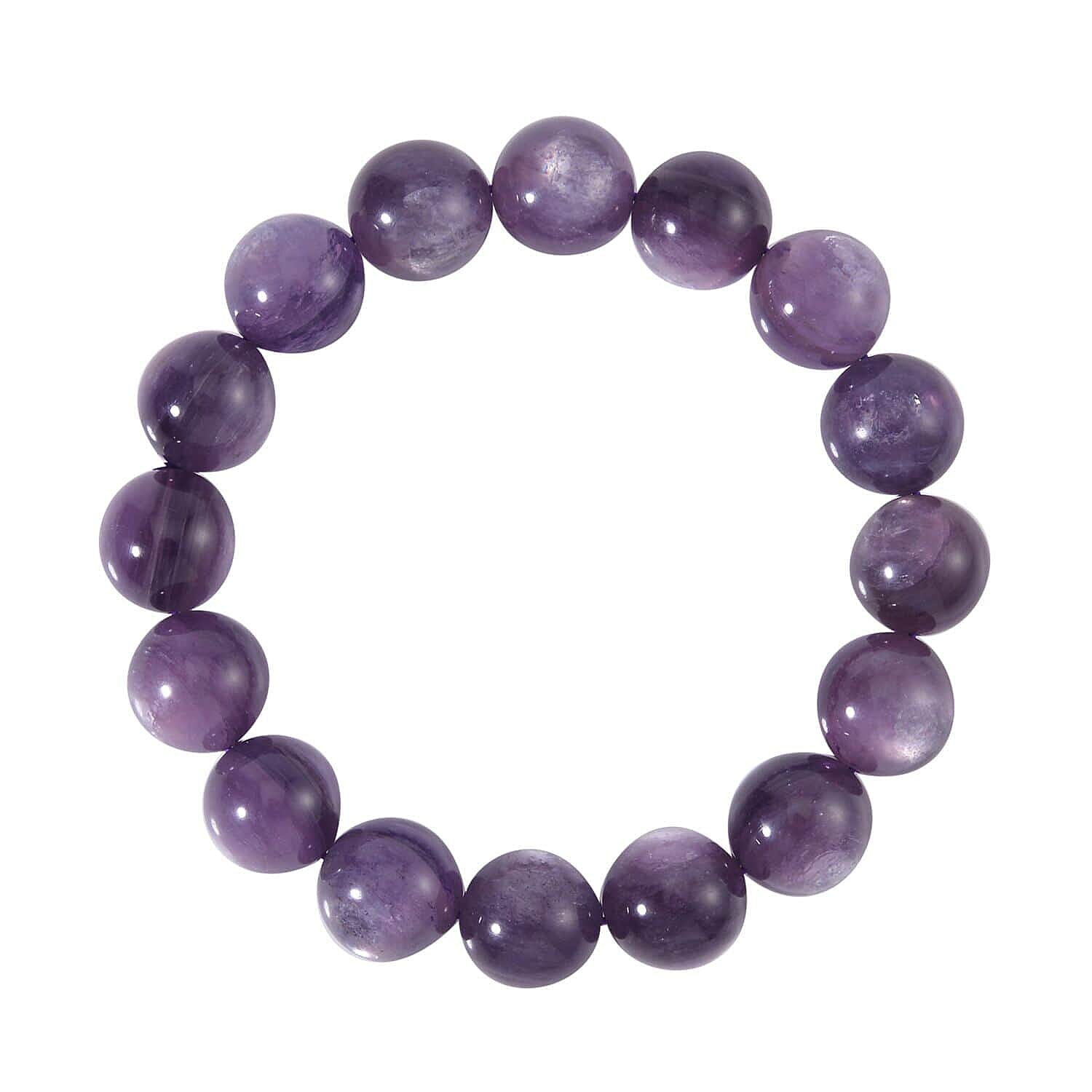 Brazilian Purple Lepidolite Beaded Stretch Bracelet, Stretchable Beads Bracelet, Lepidolite Bracelet, Adjustable Bracelet, Birthday Gifts 13-14mm 262.00 ctw