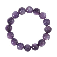 Brazilian Purple Lepidolite Beaded Stretch Bracelet, Stretchable Beads Bracelet, Lepidolite Bracelet, Adjustable Bracelet, Birthday Gifts 13-14mm 262.00 ctw