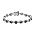 Madagascar Blue Sapphire (DF) and White Zircon Bracelet in Platinum Over Sterling Silver (7.25 In) 10.80 ctw - Sticky add to cart bar