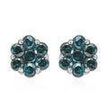 Luxoro 10K White Gold Blue Diamond Floral Stud Earrings 0.50 ctw - Sticky add to cart bar