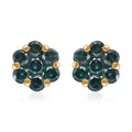 Luxoro 10K Yellow Gold Blue Diamond Floral Stud Earrings 0.50 ctw - Sticky add to cart bar