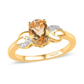 Brazilian Citrine and White Zircon Ring in Vermeil Yellow Gold Over Sterling Silver (Size 8.0) 1.15 ctw - Sticky add to cart bar