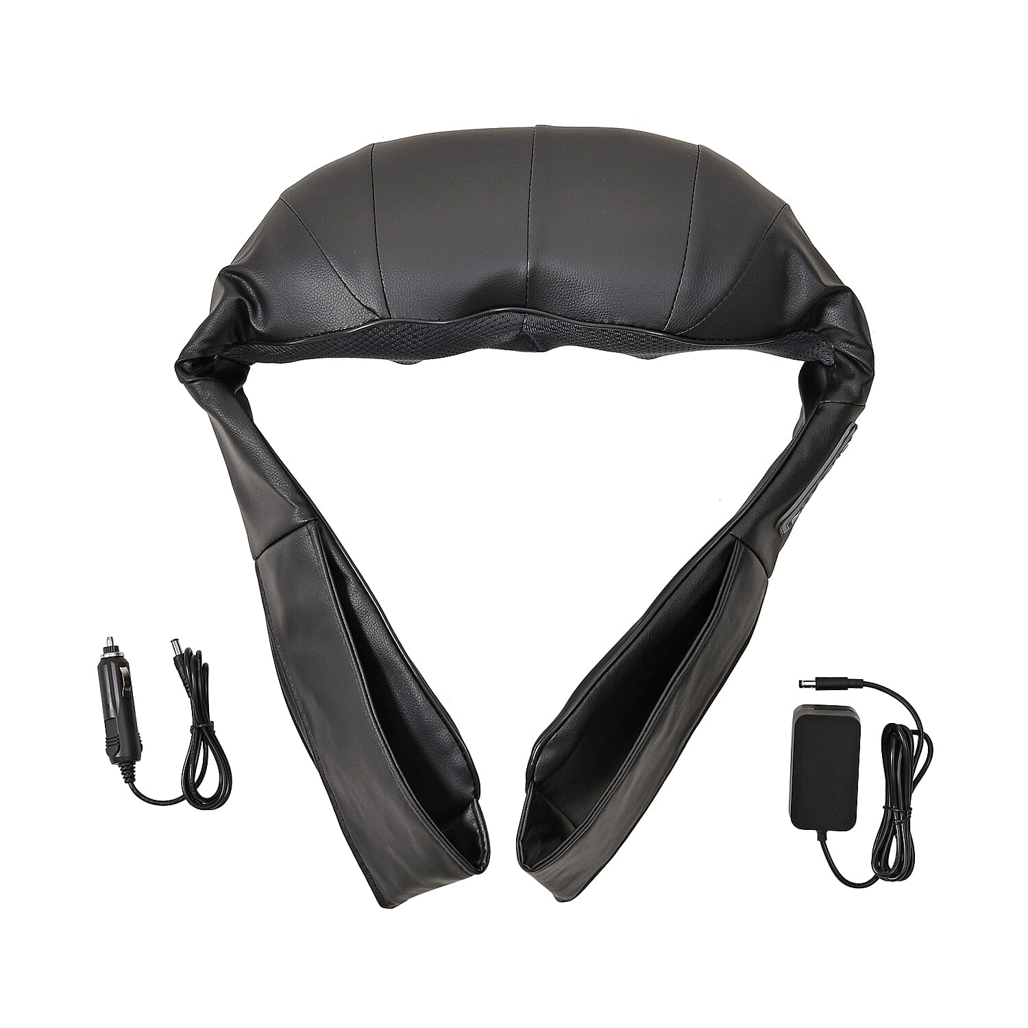 Soulsmart Black Faux Leather Shiatsu 3D Kneading Neck Massager