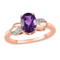 Amethyst and White Zircon Ring in Vermeil Rose Gold Over Sterling Silver (Size 6.0) 1.25 ctw - Sticky add to cart bar