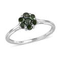 Luxoro 10K White Gold Blue Diamond Floral Ring 0.50 ctw - Sticky add to cart bar