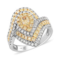 Modani 14K White Gold SI Natural Yellow Diamond and White Diamond Ring 4.50 Grams 1.50 ctw (Del. in 10-12 Days) - Sticky add to cart bar