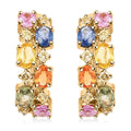 Ankur Treasure Chest Modani 14K Yellow Gold Multi Sapphire and SI Natural Yellow Diamond Earrings 2.00 ctw - Sticky add to cart bar