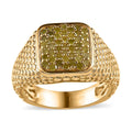 Natural Champagne Diamond Men's Ring in Vermeil Rose Gold Over Sterling Silver 1.00 ctw - Sticky add to cart bar