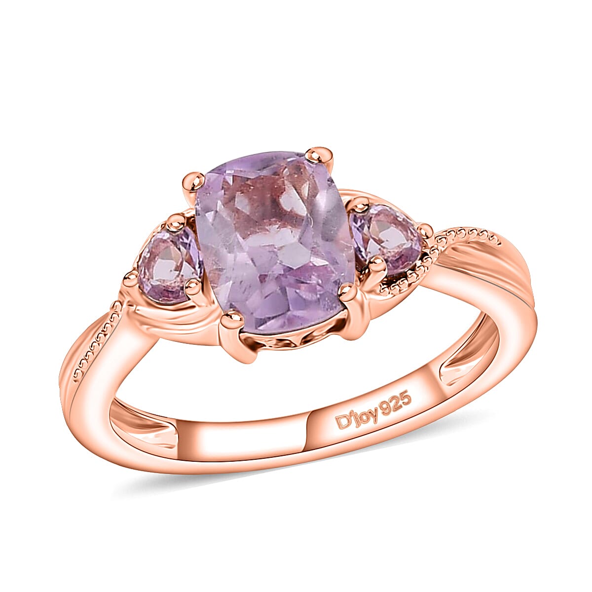 Rose De France Amethyst Ring in Vermeil Rose Gold Over Sterling Silver 1.50 ctw