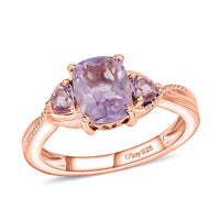 Rose De France Amethyst Ring in Vermeil Rose Gold Over Sterling Silver 1.50 ctw