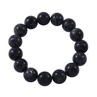 Black Feldspar 12mm Beaded Stretch Bracelet 180.00 ctw