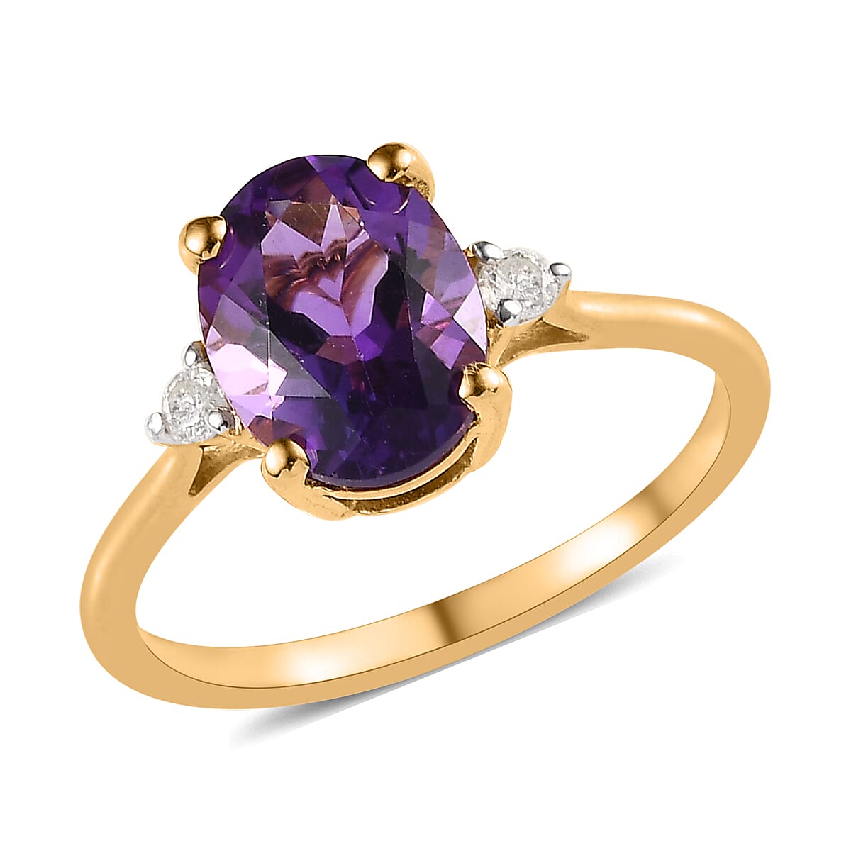 Gemstone and Diamond Royal Trio Ring in Sterling Silver
