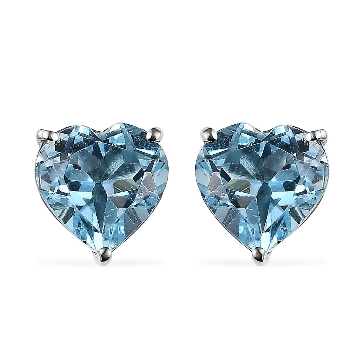 Brazilian Citrine Heart Stud Earrings in Vermeil YG Over Sterling Silver 4.50 ctw