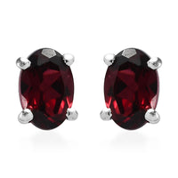 D'Joy Tanzanian Pink Garnet 1.10 ctw Stud Earrings in Platinum Over Sterling Silver