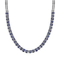 Tanzanite and White Zircon 12.75 ctw Cluster Necklace in Platinum Over Sterling Silver 18 Inches (19.99 g)