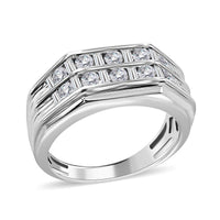 NY Closeout 10K White Gold J-K SI2- SI3 Diamond Band Ring 7.75 Grams 1.00 ctw