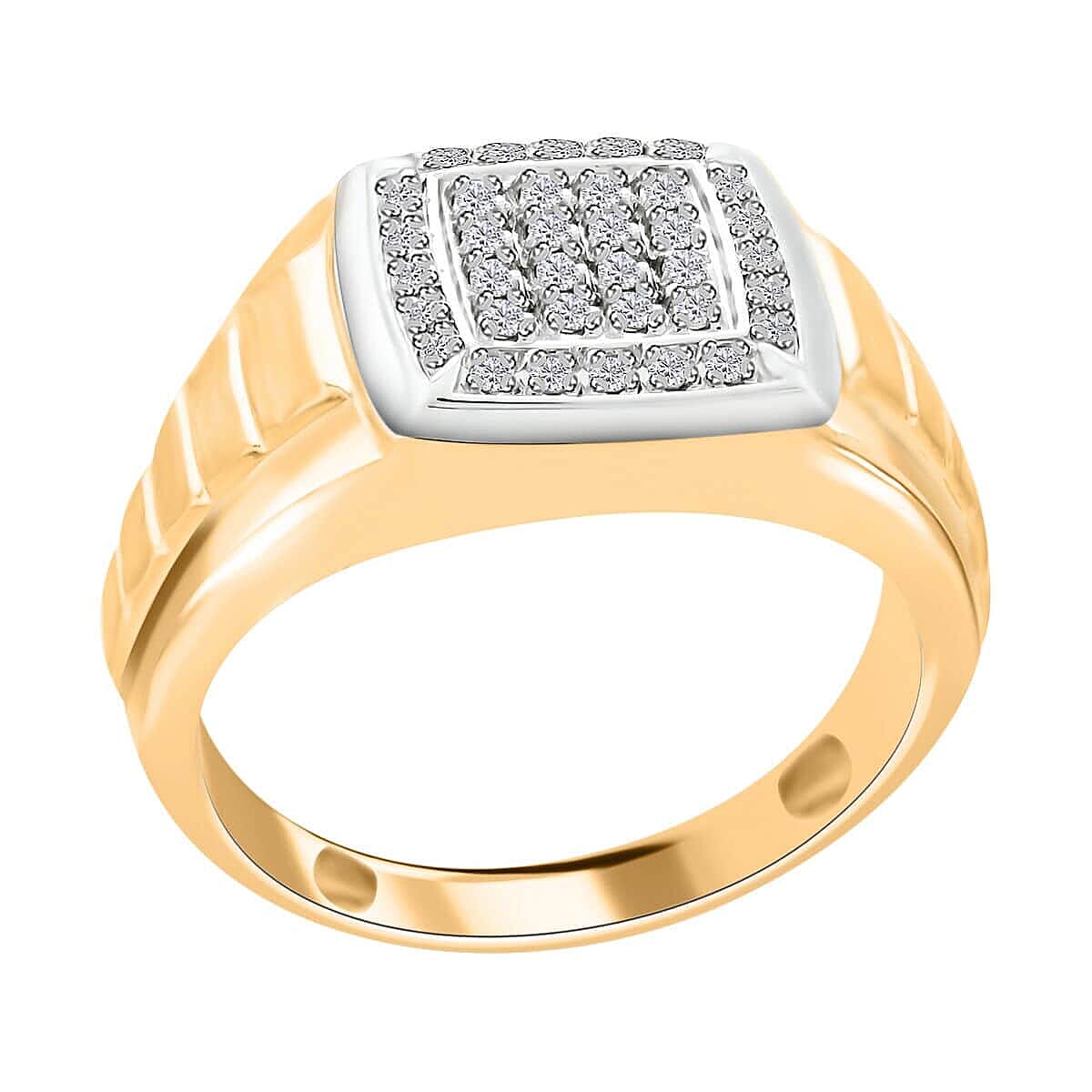 NY Closeout 10K Yellow Gold I-J, I2-I3 Diamond Men's Ring 5 Grams 0.25 ctw