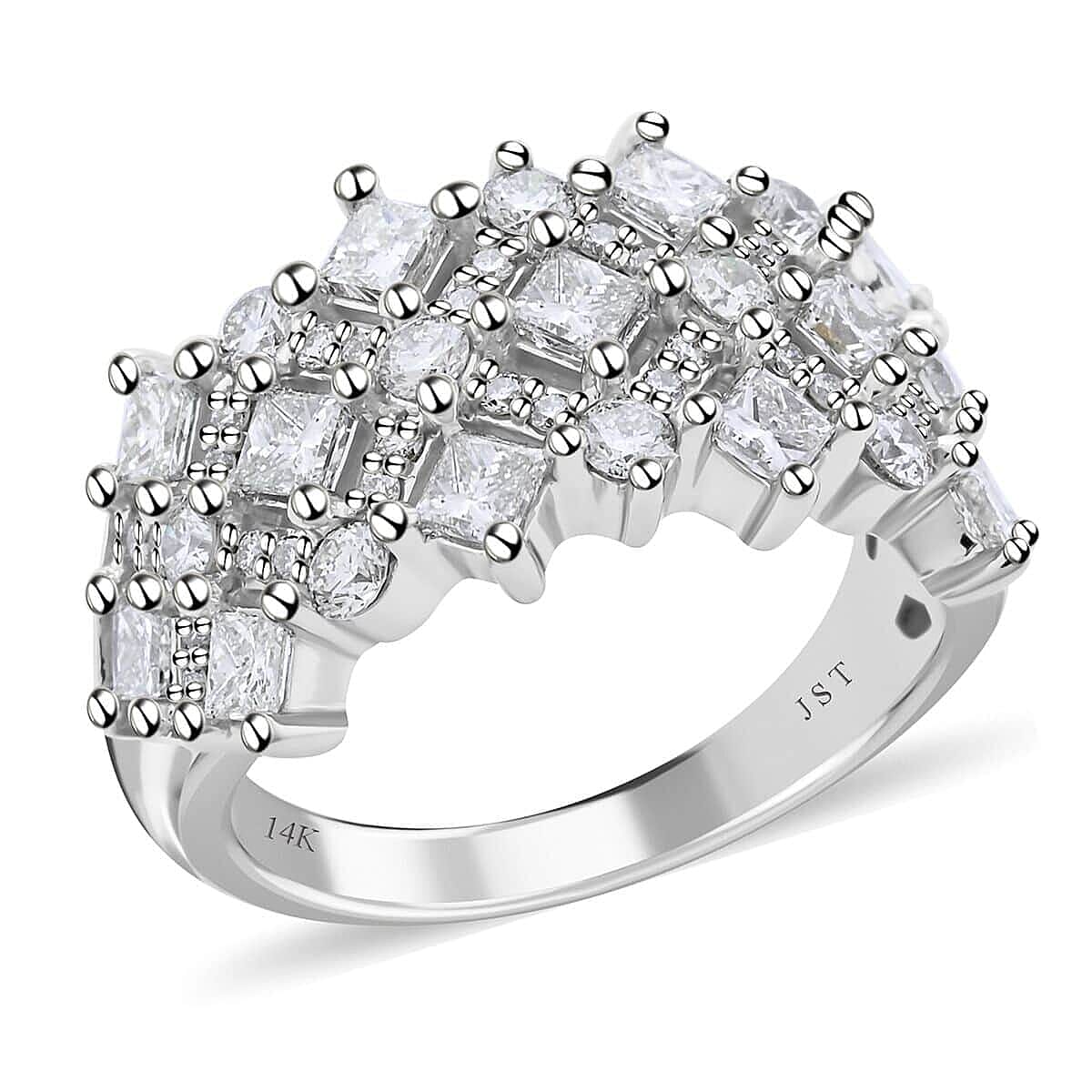 NY Closeout 14K White Gold SI2-SI3 Diamond Ring 2.00 ctw