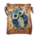VIVID by SUKRITI Butterfly Theme Hand Painted Genuine Leather Crossbody Bag Size: 6.2(L) x 7.8(H) inches Color: Blue - Sticky add to cart bar